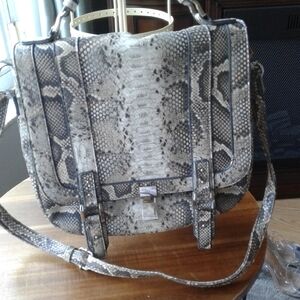 Snakeskin Patterned Satchel Bag